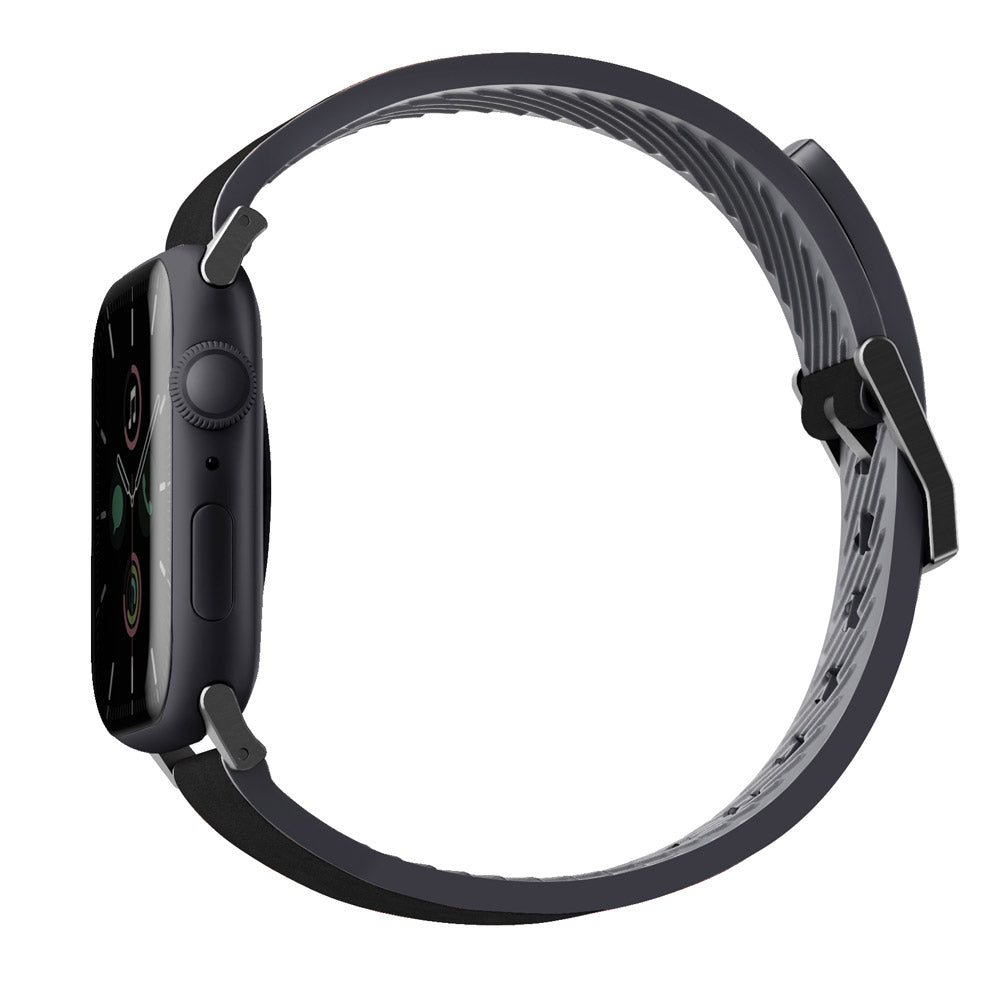 盒損福利品 - Straden Apple Watch 防潑水皮革矽膠錶帶