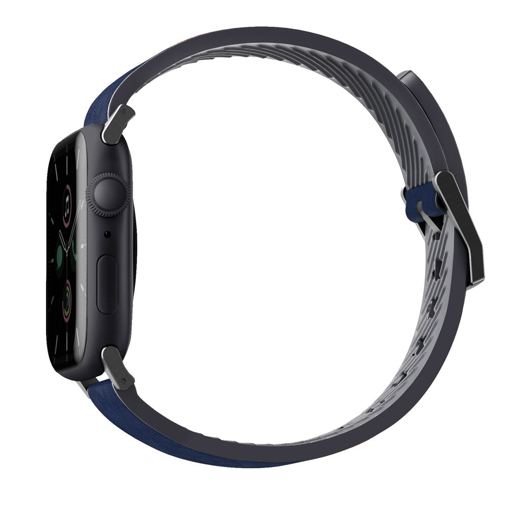 盒損福利品 - Straden Apple Watch 防潑水皮革矽膠錶帶