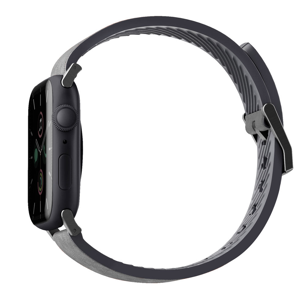 盒損福利品 - Straden Apple Watch 防潑水皮革矽膠錶帶
