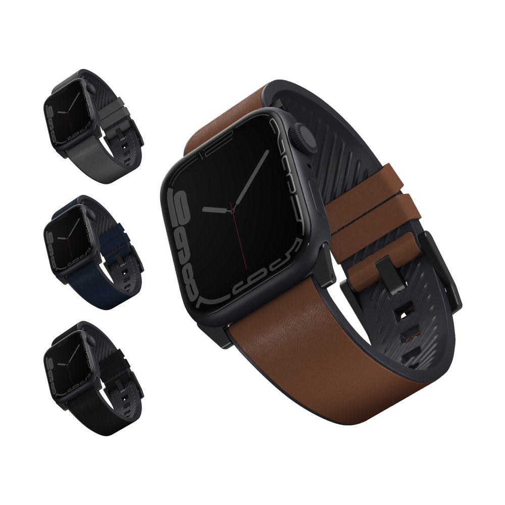 Straden Apple Watch 防潑水皮革矽膠錶帶