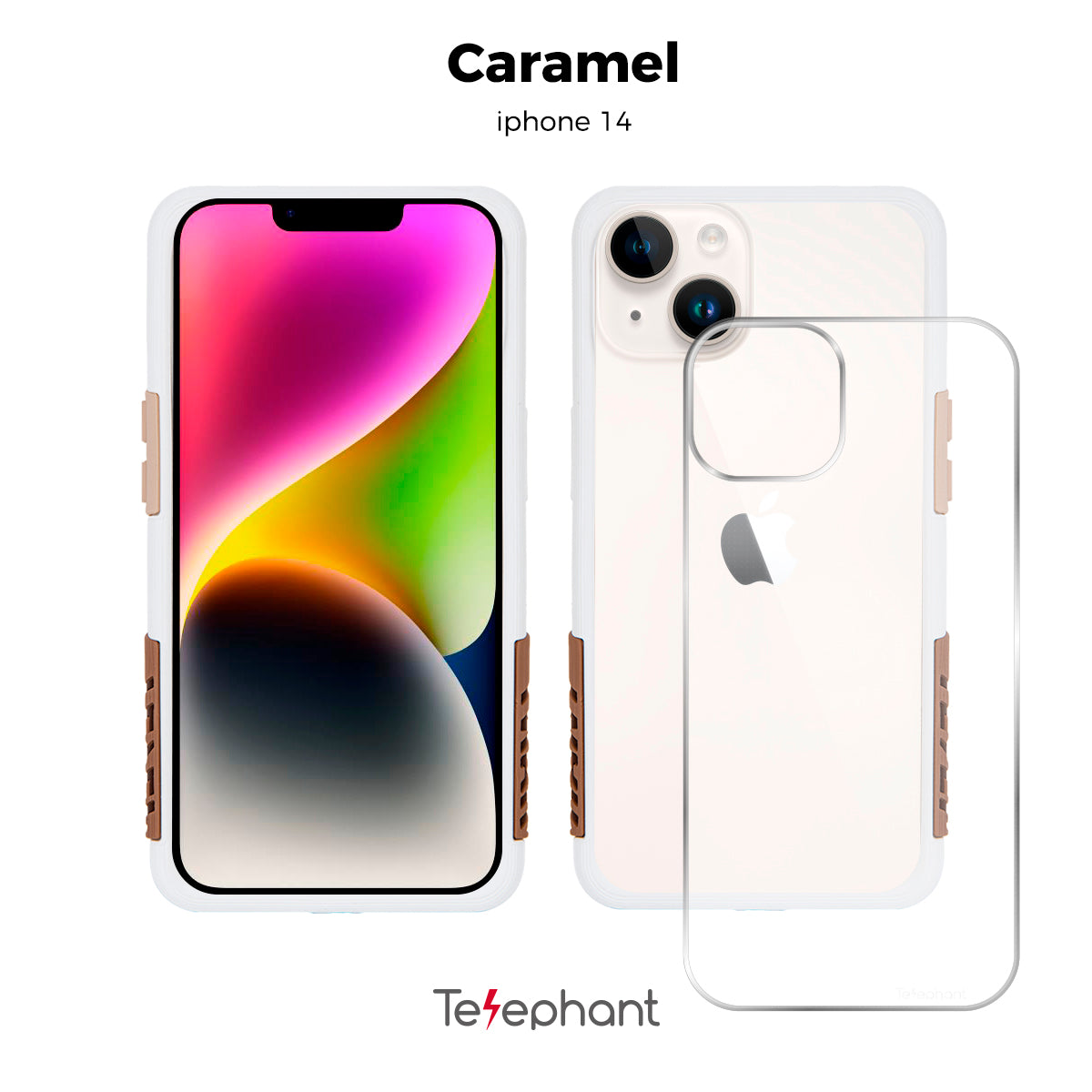 EPI 水波紋抗污防摔手機殼 白焦糖奶茶 iPhone 14  系列