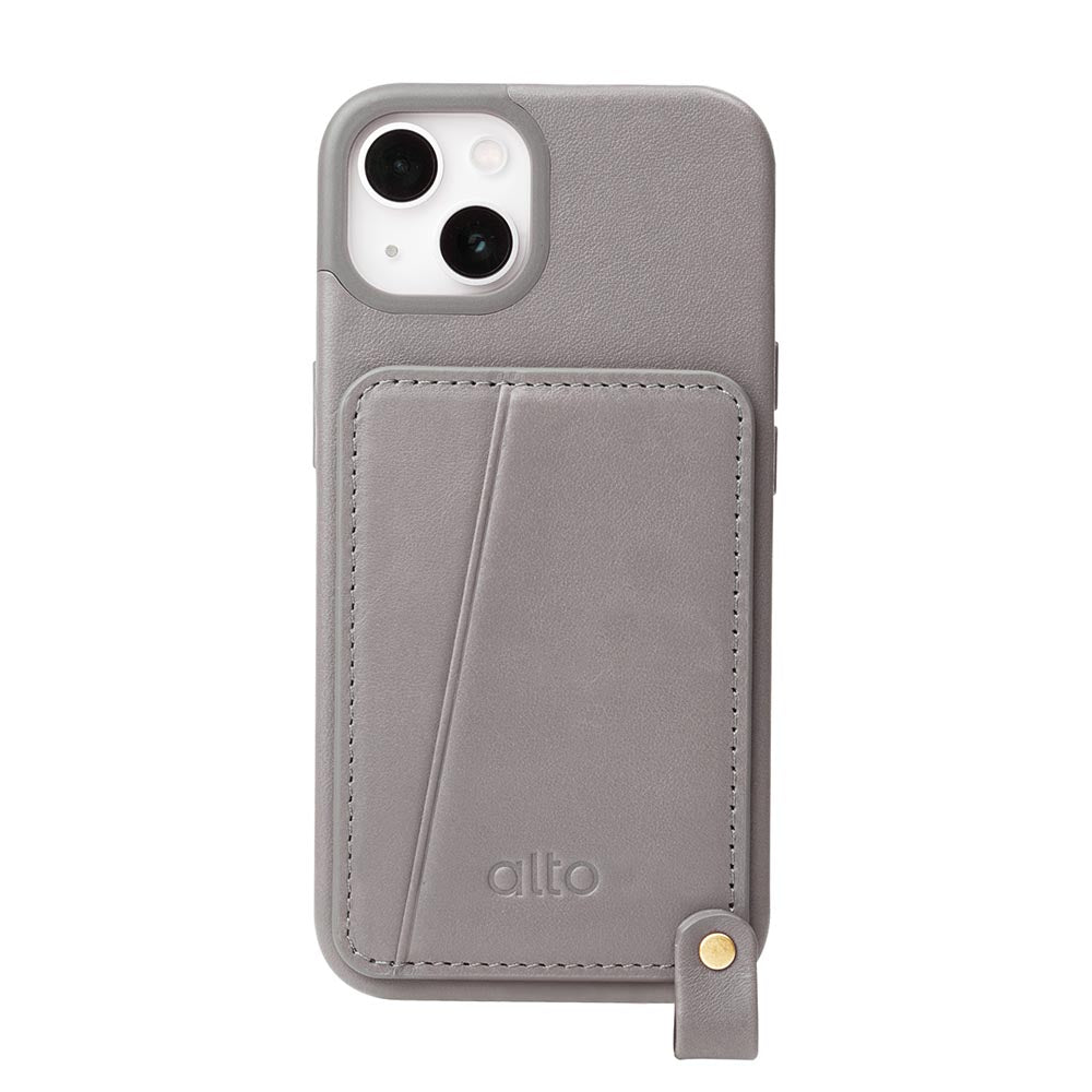 Anello 360 掛繩式皮革手機殼 礫石灰 iPhone 13 / Pro / Max