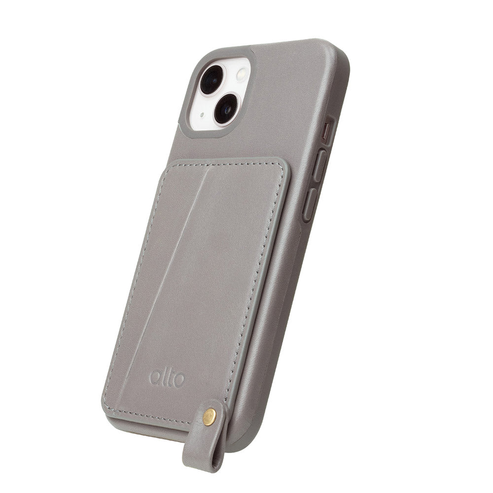 Anello 360 掛繩式皮革手機殼 礫石灰 iPhone 13 / Pro / Max