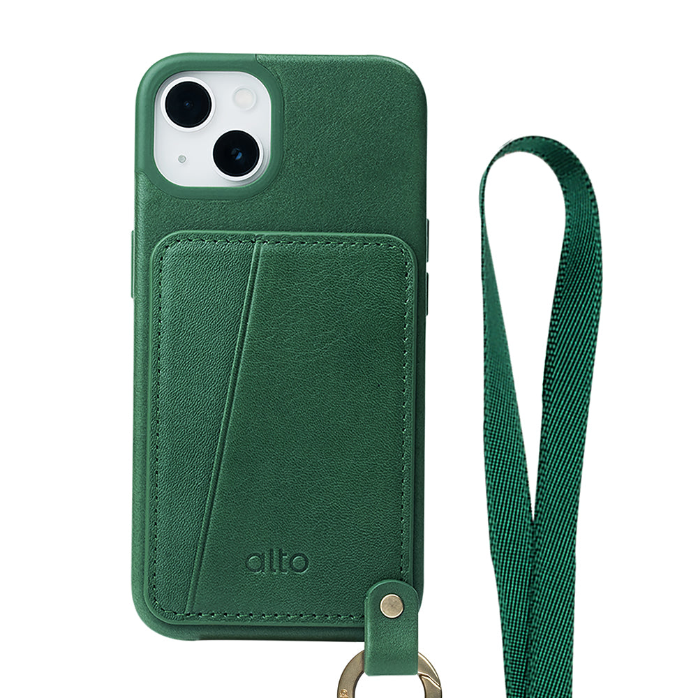 Anello 360 掛繩式皮革手機殼 森林綠 iPhone 13 / Pro / Max