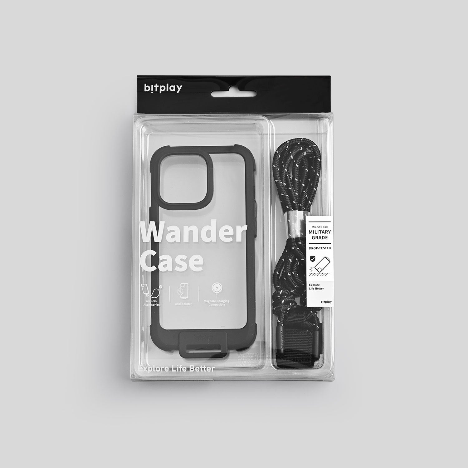 Wander Case 隨行手機殼 霧黑組 (含撞色風格掛繩 耀黑）iPhone 13 系列